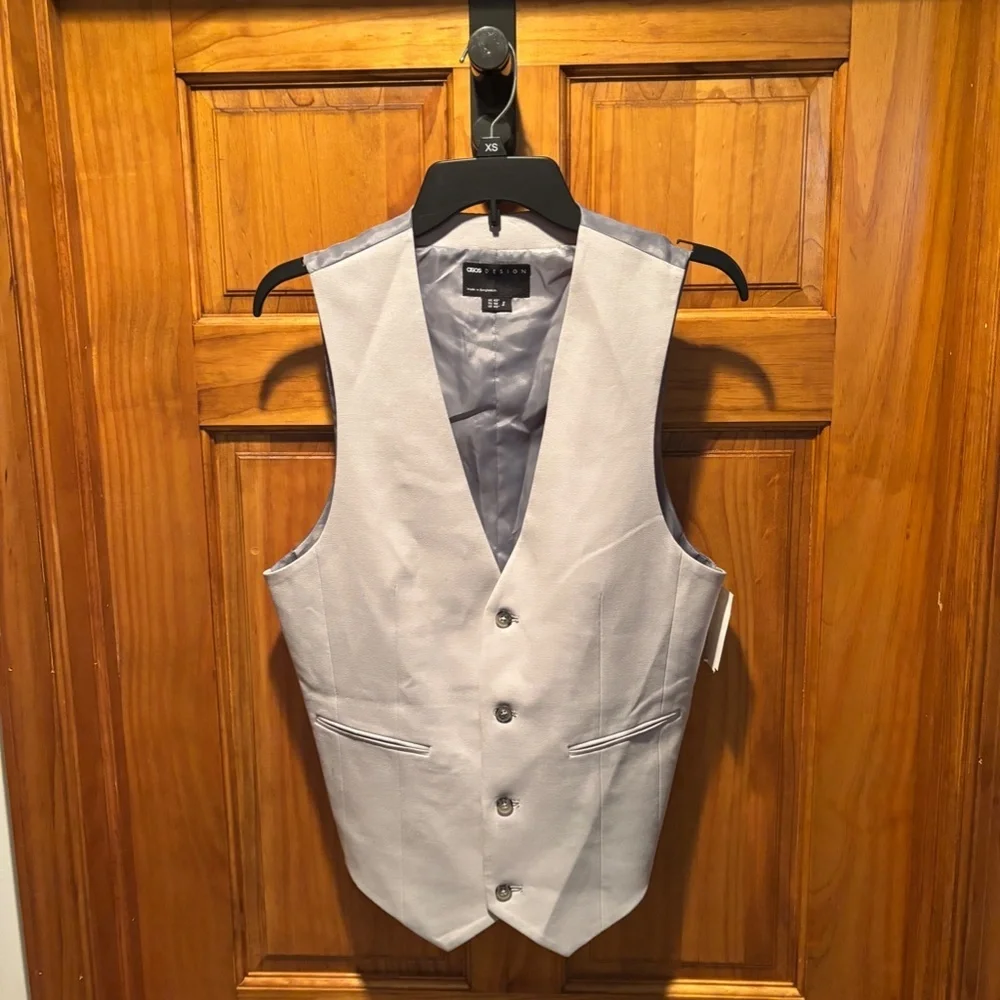 Asos Design Men's Suit Vest Gray 40R